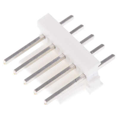 TE Connectivity MTA-100 Series Straight Through Hole Pin Header, 5 Contact(s), 2.54mm Pitch, 1 Row(s), Unshrouded