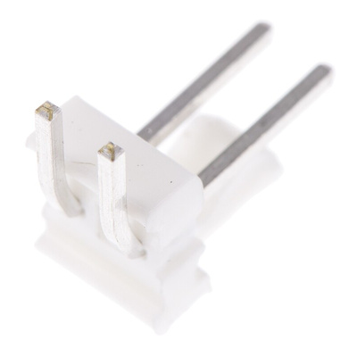 TE Connectivity MTA-100 Series Right Angle Through Hole Pin Header, 2 Contact(s), 2.54mm Pitch, 1 Row(s), Unshrouded