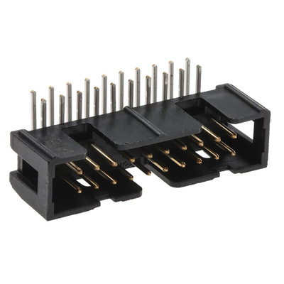3M 2500 Series Right Angle Through Hole PCB Header, 20 Contact(s), 2.54mm Pitch, 2 Row(s), Shrouded