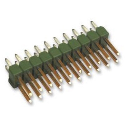 TE Connectivity AMPMODU MOD II Series Straight Through Hole Pin Header, 32 Contact(s), 2.54mm Pitch, 2 Row(s),