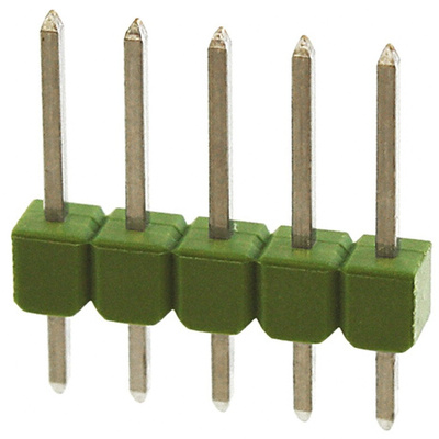 TE Connectivity AMPMODU MOD II Series Straight Through Hole Pin Header, 5 Contact(s), 2.54mm Pitch, 1 Row(s), Unshrouded