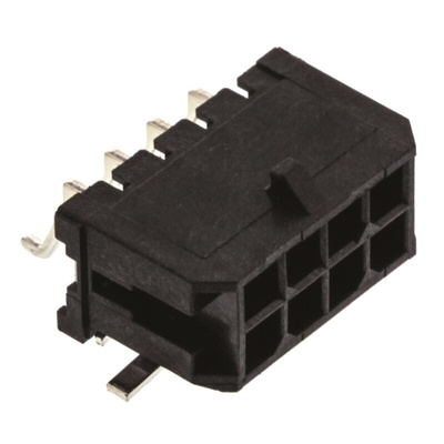 Molex Micro-Fit 3.0 Series Right Angle Surface Mount PCB Header, 8 Contact(s), 3.0mm Pitch, 2 Row(s), Shrouded