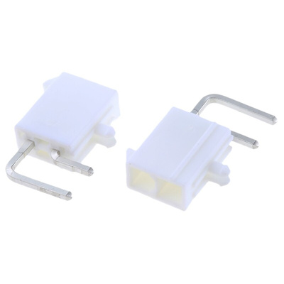 Molex Mini-Fit Jr. Series Right Angle Through Hole PCB Header, 2 Contact(s), 4.2mm Pitch, 2 Row(s), Shrouded