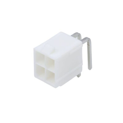 Molex Mini-Fit Jr. Series Right Angle Through Hole PCB Header, 4 Contact(s), 4.2mm Pitch, 2 Row(s), Shrouded