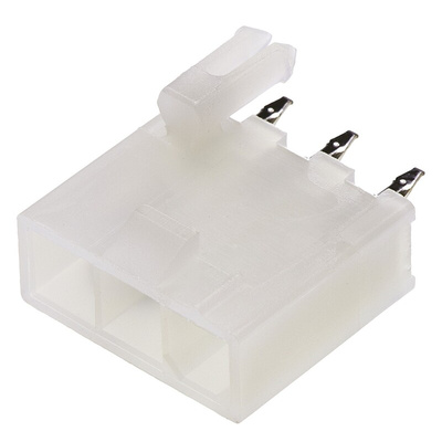 Molex Mini-Fit Jr. Series Straight Through Hole PCB Header, 3 Contact(s), 4.2mm Pitch, 1 Row(s), Shrouded