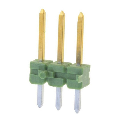 TE Connectivity AMPMODU MOD II Series Straight Through Hole Pin Header, 3 Contact(s), 2.54mm Pitch, 1 Row(s), Unshrouded