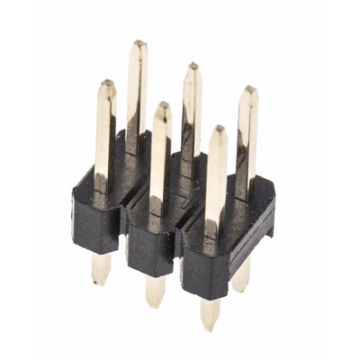 HARWIN M20 Series Straight Through Hole Pin Header, 6 Contact(s), 2.54mm Pitch, 2 Row(s), Unshrouded