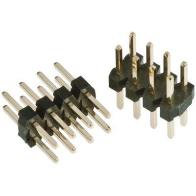 HARWIN M22 Series Straight Through Hole Pin Header, 8 Contact(s), 2.0mm Pitch, 2 Row(s), Unshrouded