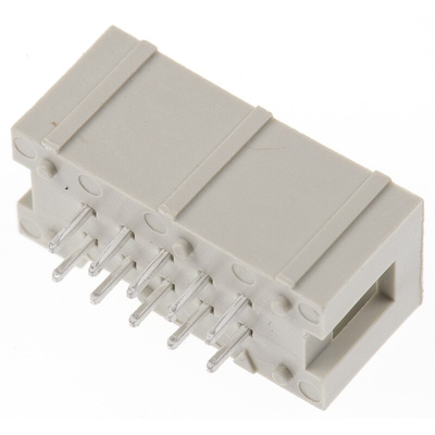 HARTING SEK 18 Series Straight Through Hole PCB Header, 10 Contact(s), 2.54mm Pitch, 2 Row(s), Shrouded