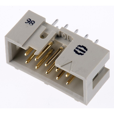 HARTING SEK 18 Series Straight Through Hole PCB Header, 10 Contact(s), 2.54mm Pitch, 2 Row(s), Shrouded
