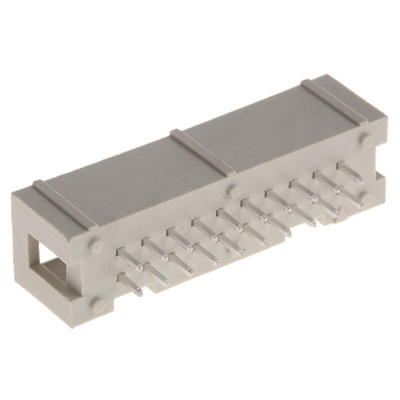 HARTING SEK 18 Series Straight Through Hole PCB Header, 20 Contact(s), 2.54mm Pitch, 2 Row(s), Shrouded