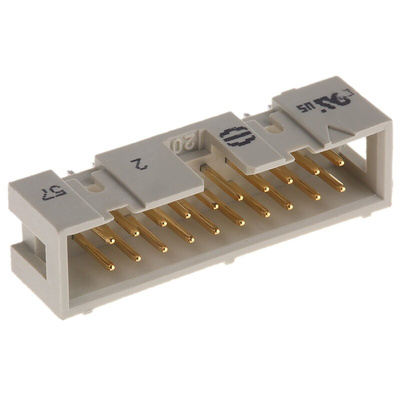 HARTING SEK 18 Series Straight Through Hole PCB Header, 20 Contact(s), 2.54mm Pitch, 2 Row(s), Shrouded