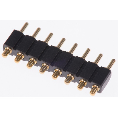 Preci-Dip Straight Through Hole Spring Loaded Connector, 8 Contact(s), 2.54mm Pitch, 1 Row(s), Shrouded