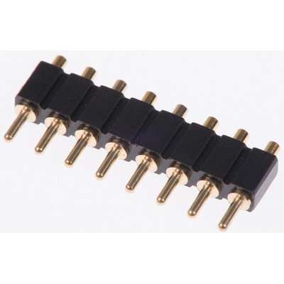Preci-Dip Straight Through Hole Spring Loaded Connector, 8 Contact(s), 2.54mm Pitch, 1 Row(s), Shrouded