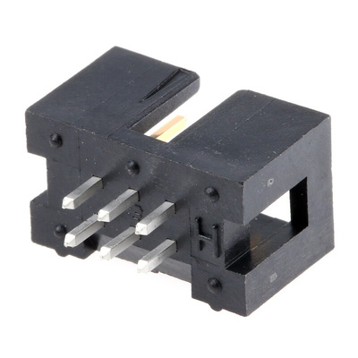 TE Connectivity AMP-LATCH Series Straight Through Hole PCB Header, 6 Contact(s), 2.54mm Pitch, 2 Row(s), Shrouded