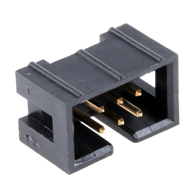 TE Connectivity AMP-LATCH Series Straight Through Hole PCB Header, 6 Contact(s), 2.54mm Pitch, 2 Row(s), Shrouded