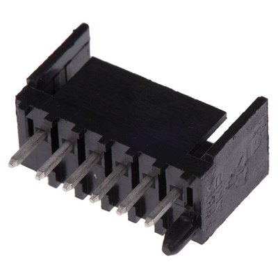 TE Connectivity MTA-100 Series Right Angle Through Hole PCB Header, 6 Contact(s), 2.54mm Pitch, 1 Row(s), Shrouded