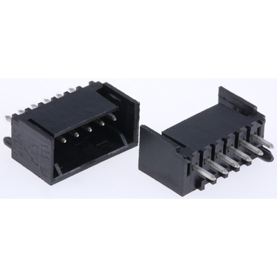 TE Connectivity MTA-100 Series Right Angle Through Hole PCB Header, 6 Contact(s), 2.54mm Pitch, 1 Row(s), Shrouded