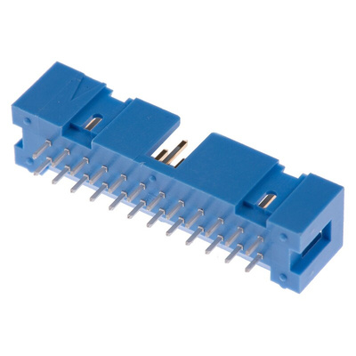 TE Connectivity AMP-LATCH Series Straight Through Hole PCB Header, 24 Contact(s), 2.54mm Pitch, 2 Row(s), Shrouded