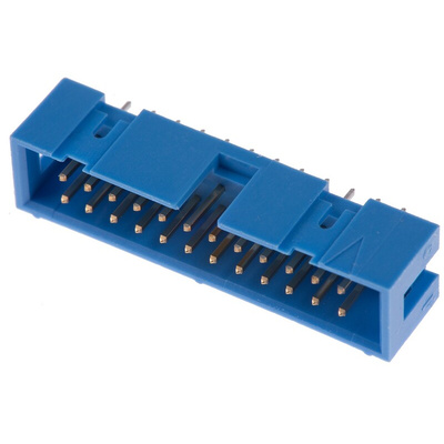 TE Connectivity AMP-LATCH Series Straight Through Hole PCB Header, 24 Contact(s), 2.54mm Pitch, 2 Row(s), Shrouded