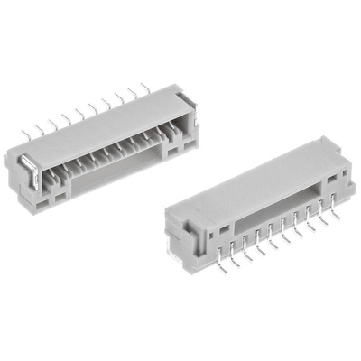 JST GH Series Right Angle Surface Mount PCB Header, 10 Contact(s), 1.25mm Pitch, Shrouded