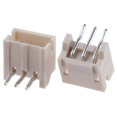 JST ZH Series Right Angle Through Hole PCB Header, 3 Contact(s), 1.5mm Pitch, 1 Row(s), Shrouded