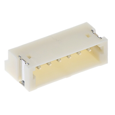 JST ZH Series Right Angle Surface Mount PCB Header, 6 Contact(s), 1.5mm Pitch, 1 Row(s), Shrouded