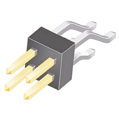 Samtec TSM Series Right Angle Surface Mount Pin Header, 4 Contact(s), 2.54mm Pitch, 2 Row(s), Unshrouded