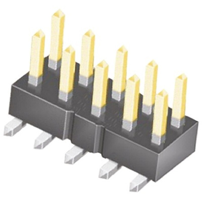 Samtec TSM Series Straight Surface Mount Pin Header, 10 Contact(s), 2.54mm Pitch, 2 Row(s), Unshrouded