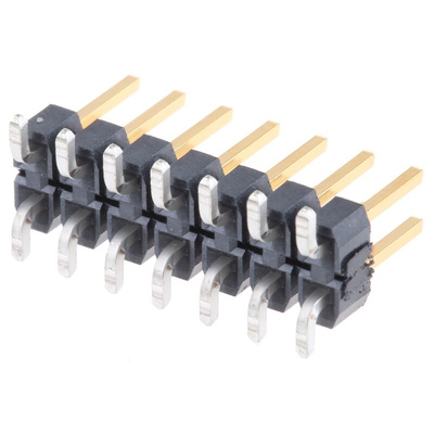 Samtec TSM Series Straight Surface Mount Pin Header, 14 Contact(s), 2.54mm Pitch, 2 Row(s), Unshrouded
