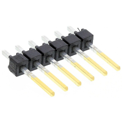Samtec TSW Series Straight Through Hole Pin Header, 6 Contact(s), 2.54mm Pitch, 1 Row(s), Unshrouded