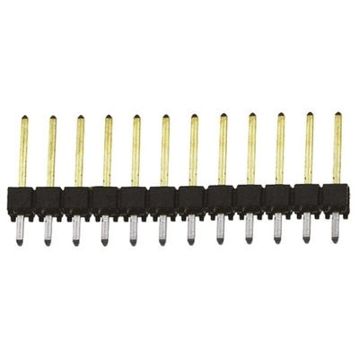 Samtec TSW Series Straight Through Hole Pin Header, 12 Contact(s), 2.54mm Pitch, 1 Row(s), Unshrouded