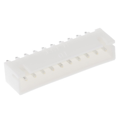 JST XH Series Straight Through Hole PCB Header, 10 Contact(s), 2.5mm Pitch, 1 Row(s), Shrouded