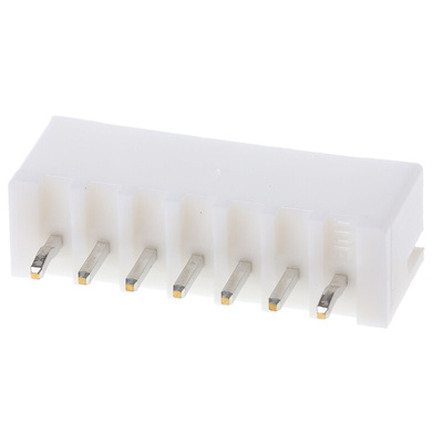 JST XH Series Straight Through Hole PCB Header, 7 Contact(s), 2.5mm Pitch, 1 Row(s), Shrouded