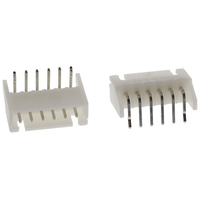JST XH Series Right Angle Through Hole PCB Header, 6 Contact(s), 2.5mm Pitch, 1 Row(s), Shrouded