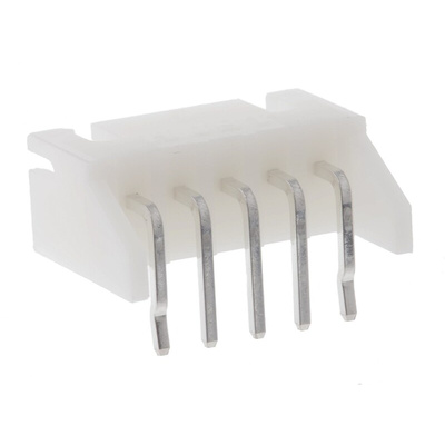 JST XH Series Right Angle Through Hole PCB Header, 5 Contact(s), 2.5mm Pitch, 1 Row(s), Shrouded