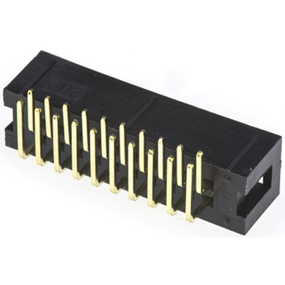 Amphenol ICC T821 Series Right Angle Through Hole PCB Header, 20 Contact(s), 2.54mm Pitch, 2 Row(s), Shrouded