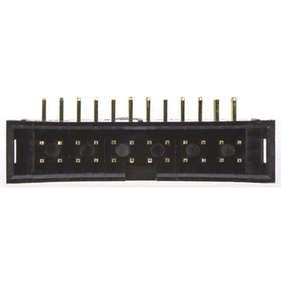 Amphenol ICC T821 Series Right Angle Through Hole PCB Header, 24 Contact(s), 2.54mm Pitch, 2 Row(s), Shrouded