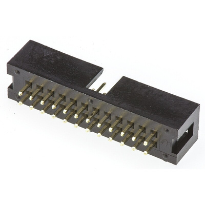 Amphenol T821 Series Straight Through Hole PCB Header, 24 Contact(s), 2.54mm Pitch, 2 Row(s), Shrouded