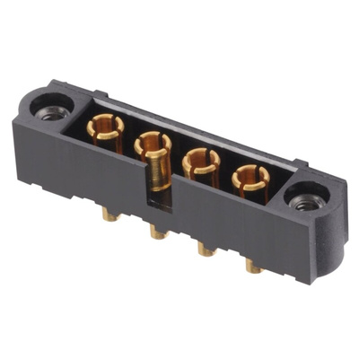 HARWIN Datamate Mix-Tek Series Straight Through Hole PCB Header, 4 Contact(s), 4.0mm Pitch, 1 Row(s), Shrouded