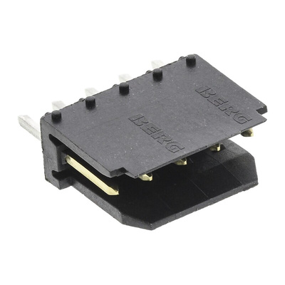 Amphenol Communications Solutions Dubox Series Straight Through Hole PCB Header, 5 Contact(s), 2.54mm Pitch, 1 Row(s),