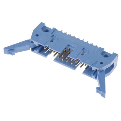TE Connectivity AMP-LATCH, 2.54mm Pitch, 20 Way, 2 Row, Straight PCB Header, Through Hole