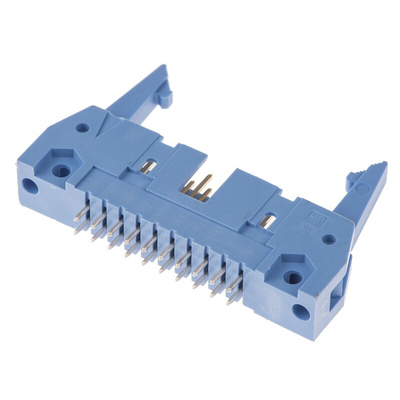 TE Connectivity AMP-LATCH, 2.54mm Pitch, 20 Way, 2 Row, Straight PCB Header, Through Hole