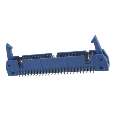 TE Connectivity AMP-LATCH, 2.54mm Pitch, 50 Way, 2 Row, Right Angle PCB Header, Through Hole