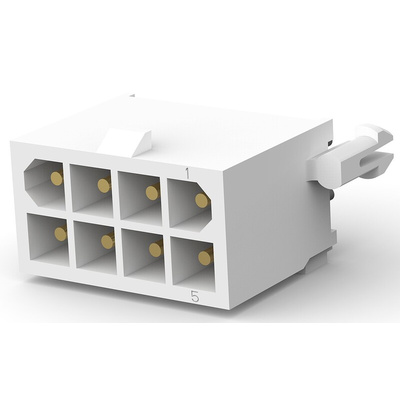 TE Connectivity Mini-Universal MATE-N-LOK Series Straight Through Hole PCB Header, 8 Contact(s), 4.14mm Pitch, 2