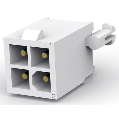 TE Connectivity Mini-Universal MATE-N-LOK Series Straight Through Hole PCB Header, 4 Contact(s), 4.14mm Pitch, 2