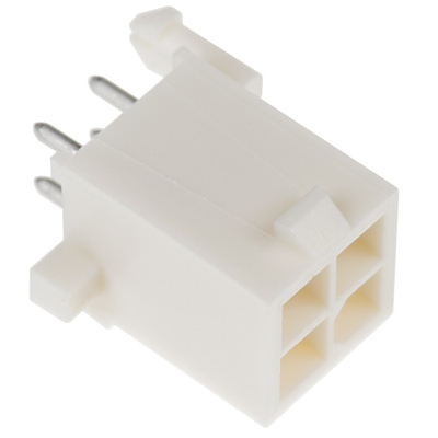 TE Connectivity Mini-Universal MATE-N-LOK Series Straight Through Hole PCB Header, 4 Contact(s), 4.14mm Pitch, 2