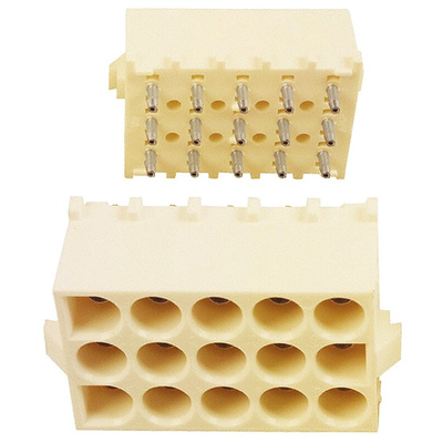 TE Connectivity Universal MATE-N-LOK Series Straight Through Hole PCB Header, 15 Contact(s), 6.35mm Pitch, 3 Row(s),