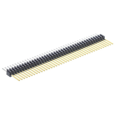 Samtec TMS Series Straight Through Hole Pin Header, 40 Contact(s), 1.27mm Pitch, 1 Row(s), Unshrouded
