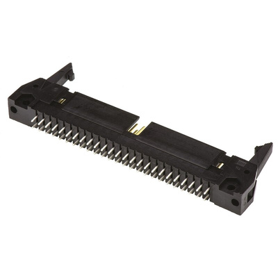 TE Connectivity AMP-LATCH Series Straight Through Hole PCB Header, 50 Contact(s), 2.54mm Pitch, 2 Row(s), Shrouded